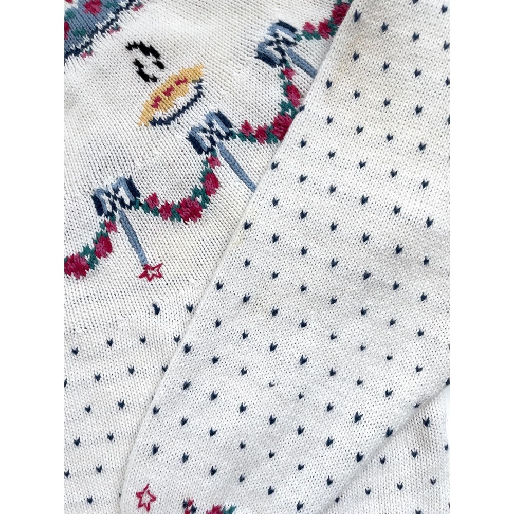 vtg Woolrich Fair‎ Isle Americana birdseye knit cotton sweater - Picture 4 of 6